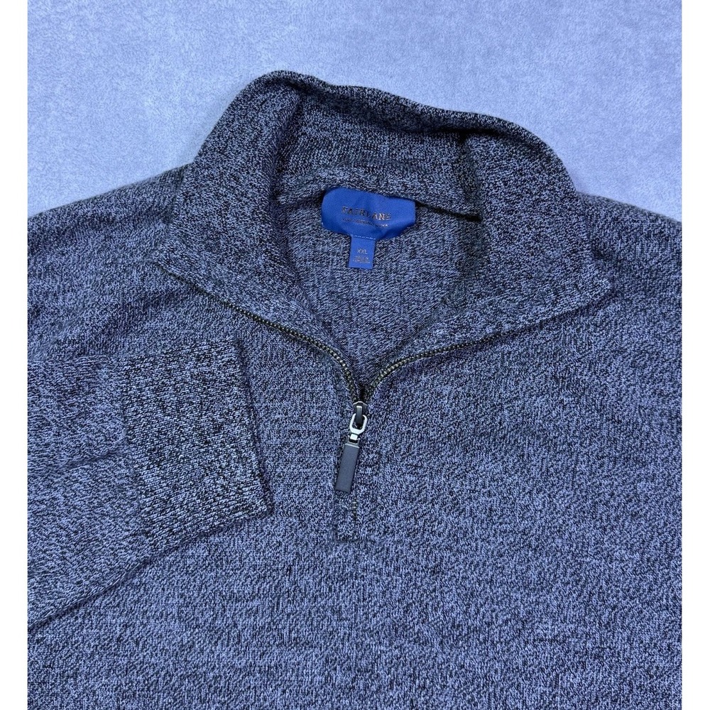Fairlane Sweater Mens XXL 1/4 Zip Pullover Charcoal Gray 100% Merino Wool Woodsy